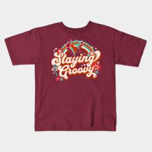 Staying Groovy 60s Vintage 70s Retro Saying Hippie Positive Kids T-Shirt